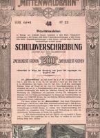 1912. 3 db osztrák vasúti kötvény