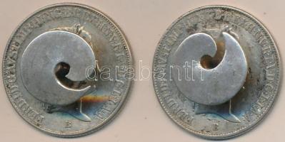 1841-1843B 20kr Ag "V. Ferdinánd" (2xklf) gombbá alakítva T:2-