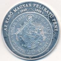 DN "A magyar nemzet pénzérméi - Az első magyar feliratú pénz 1848-1849." Ag emlékérem tanúsítvánnyal (10,37g/0.999/35mm) T:PP