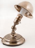 Art-deco asztali lámpa, fém, működik, horpadásokkal, m:28 cm