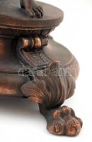 Antik figurális gyertyatartó párban (2 db), festett spiáter, m: 41 cm (2×)