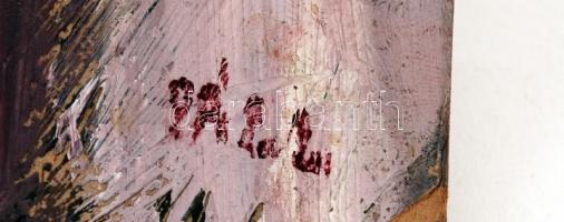 Páll jelzéssel: Fürdőző nő, olaj, karton, 25x34cm