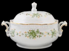 Hollóházi Erika mintás étkészlet és kávéskészlet, matricás, jelzett, hibátlan, étkészlet: 25 db, mok...