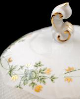 Hollóházi Erika mintás étkészlet és kávéskészlet, matricás, jelzett, hibátlan, étkészlet: 25 db, mok...