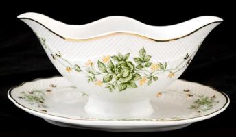 Hollóházi Erika mintás étkészlet és kávéskészlet, matricás, jelzett, hibátlan, étkészlet: 25 db, mok...