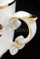 Hollóházi Erika mintás étkészlet és kávéskészlet, matricás, jelzett, hibátlan, étkészlet: 25 db, mok...