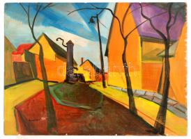 Boromisza jelzéssel: Szentendre. Olaj, falemez, 44x62cm