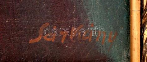 Sárkány Gyula (1887-1962): Apáca. Olaj, vászon, sérült, jelzett, antik keretben, 55×45 cm