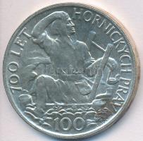Csehszlovákia 1949. 100K Ag "Iglói bányászat 700. évfordulója" T:2 kis p. Czechoslovakia 1949. 100 Korun Ag "700th Anniversary - Jihlava Mining Privileges" C:XF small patina Krause KM# 29