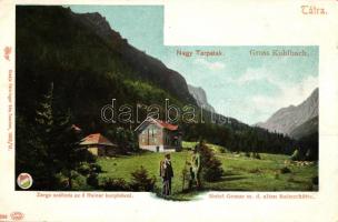 Tátra, Nagytarpatak, Zerge szálló, Ó-Rainer kunyhó, Feitzinger Ede 1902/12 330. / valley, hotel, hut
