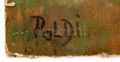 Poldi jelzéssel: Swazi hegyek. Olaj, karton, kissé viseltes sarkok, 63x47cm