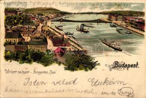 Budapest I. Várkert rakpart litho (EB)