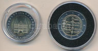 Ausztria 2005. 2€ Bi "50 éves az Államszerződés" + Németország 2006. 2€...
