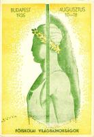 3 db RÉGI motívum lap: 1936 Főiskolai Világbajnokságok pinx N. Török, VI. Főiskolai Világbajnokság, ...