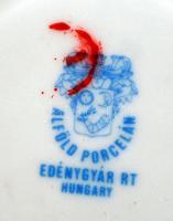 Alföldi porcelán mokkás csésze+alj,matricás, 4 főre, jelzett, hibátlan