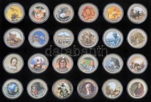 Libéria 2004. 10$ "Szabadság pillanatai" 24xklf db-os multicolor emlékpénz sorozat eredeti...