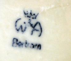 Bertram porcelán kisfiú, kézzel festett, jelzett, javított, m:19cm