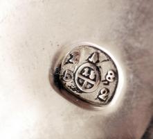 Ezüst, bécsi antik leves merőkanál, Ag, br.:211gr., jelzett, 32cm