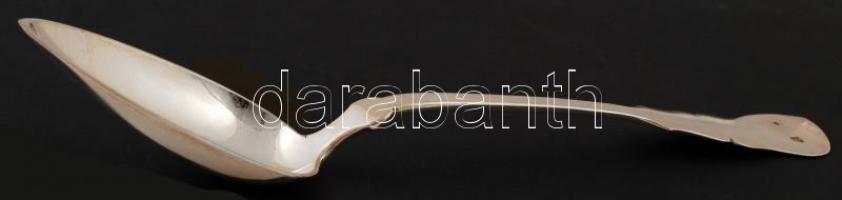 Ezüst, bécsi antik mártás kanál, Ag, br.:97gr., jelzett, 26cm