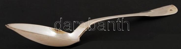 Ezüst, bécsi antik mártás kanál, Ag, br.:123gr., jelzett, 27cm