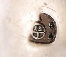 Ezüst, bécsi antik mártás kanál, Ag, br.:123gr., jelzett, 27cm