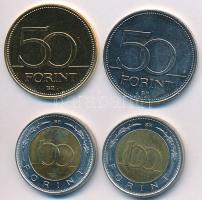 2002. 100Ft "Kossuth" (2x) + 2003. 20Ft ezüstözött Br "Deák Ferenc" + 2004. 50Ft aranyozott Cu-Ni "Magyarország az EU tagja" + 2007. 50Ft "50 éves a római szerződés" T:2,2-