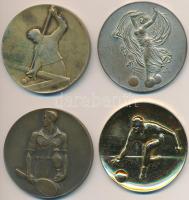 1931. "Révay Serleg 1931 III. hely" Br díjérem "HUGUENIN" gyártói jelzéssel (50mm) + 1937. "M. B. Sz. 1937. évi II. oszt. Háromfalas Bajnokság II. díj" ezüstözött Br díjérem. Szign.: Márton F (50mm) + 1938. "M.B.K. II. oszt. Háromfalas 1938. II. díj" Br díjérem (50mm) + Kanada 1970. "Vainqueur Challenge Manager 1970" aranyozott fém sportérem (50mm) T:2-,3