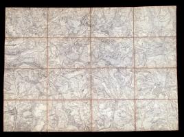 cca 1910 Nagysenk, impresszum nélküli katonai térkép, mérték 1:25,000, vászonra kasírozott papír, hajtogatott, ceruzás jelölésekkel, 55x77cm /Nagyselyk military map