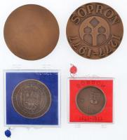 ~1970-1980. 4db magyar városi témájú emlékérem, közte Renner Kálmán (1927-1994) 1977. "Sopron 1...