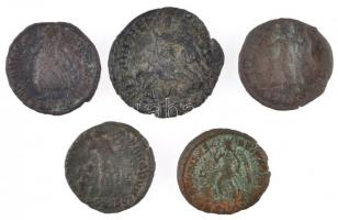 Római Birodalom 5db klf bronzpénz T:vegyes
Roman Empire 5pcs of diff bronze coins C:mixed