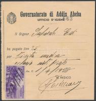Document with 20c post stamp, Okmány 20c postabélyeggel