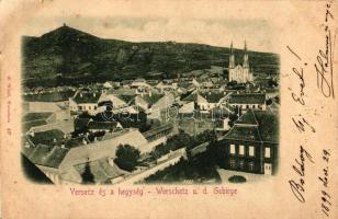 1899 Versec, Katolikus templom, hegység / Catholic church, mountain (EK)
