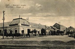 Ipolyság, Sahy; Masaryk tér, Népbank / square, bank (Rb)