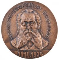 Tóta Gyula (1912-1988) 1974. "Herman Ottó halálának 60. évfordulója - 1914-1974." Br emlékplakett (106mm) T:2- rep.