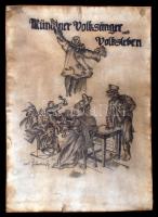 Olvashatatlan jelzéssel: Münchner Volsänger und Volksleben 1912. Grafit, karton, foltos, 52×37 cm