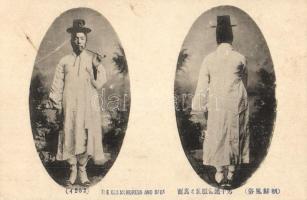 The common dress and back. Korean man, folklore