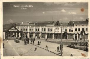 Gyergyószentmiklós, Fő tér, irredenta, auto / Main square, automobile, So. Stpl (fl)