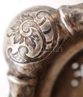 Gazdagon díszített ezüst (Ag.) teaszűrő, jelzett, mesterjeggyel (Schmidt Ferenc, Pest, cca 1820-1865...