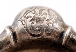 Gazdagon díszített ezüst (Ag.) teaszűrő, jelzett, mesterjeggyel (Schmidt Ferenc, Pest, cca 1820-1865...