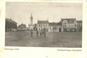 Szászrégen, Fő tér / Main square, vissza So. Stpl (EB)