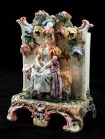 Figurális irattartó, sérült, kézzel festett, jelzés nélkül, m:22 cm