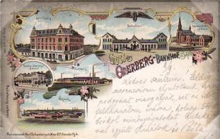 1898 Oderberg mit Bahnhof Litho
