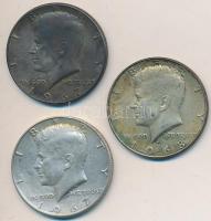 Amerikai Egyesült Államok 1967-1968. 1/2$ Ag "Kennedy" (3x) T:2,2- patina
USA 1967-1968. 1...