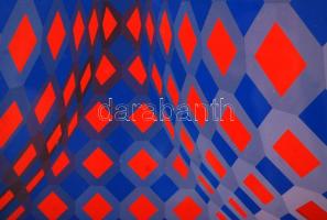 Victor Vasarely (1908-1997): Vega sorozatból: Ondokto. Szitanyomat,  papír, jelzett, számozott (110/...