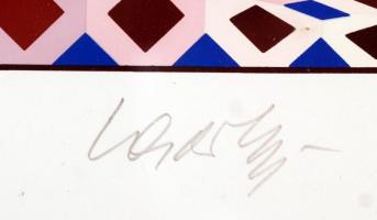 Victor Vasarely (1908-1997): Vega sorozatból: Ondokto. Szitanyomat,  papír, jelzett, számozott (110/...
