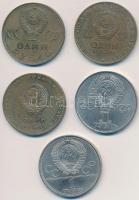 Szovjetunió 1965-1980. 1R Cu-Ni-Zn (5xklf) T:2,2- szennyeződés Soviet Union 1965-1980. 1 Rouble Cu-Ni-Zn (5xkld) C:VF,F small dirt
