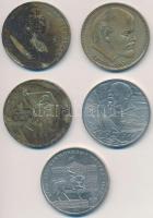 Szovjetunió 1965-1980. 1R Cu-Ni-Zn (5xklf) T:2,2- szennyeződés
Soviet Union 1965-1980. 1 Rouble Cu-N...