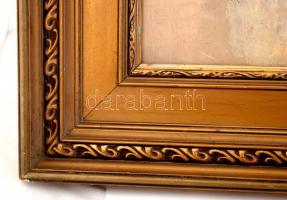 Schey Rezső: Női akt a parton. Olaj, farost, jelzett, keretben, 70×100 cm