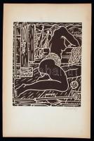 Farkasházy Miklós (1895-1964): Nyár, linómetszet, papír, jelzett, 31×25,5 cm