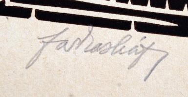 Farkasházy Miklós (1895-1964): Nyár, linómetszet, papír, jelzett, 31×25,5 cm